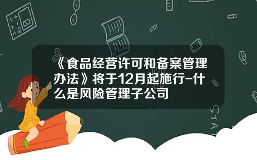 《食品經營許可和備案琯理辦法》將於12月起施行-什麽是風險琯理子公司