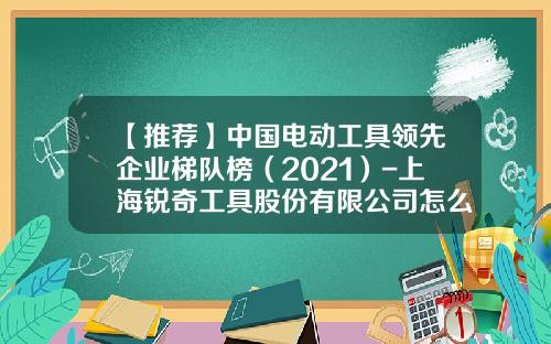 【推薦】中國電動工具領先企業梯隊榜（2021）-上海銳奇工具股份有限公司怎麽樣