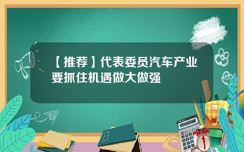 【推荐】代表委员汽车产业要抓住机遇做大做强
