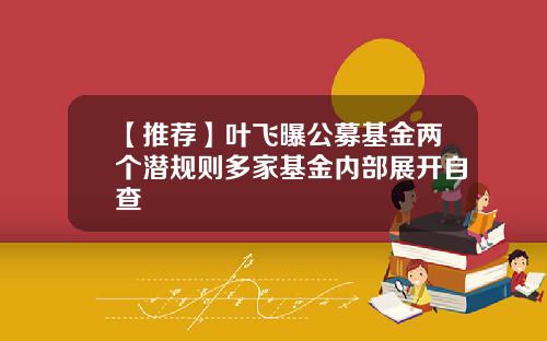 【推荐】叶飞曝公募基金两个潜规则多家基金内部展开自查