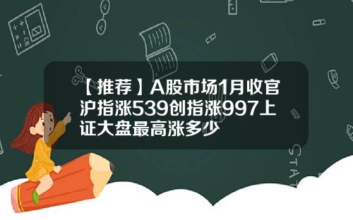 【推薦】A股市場1月收官滬指漲539創指漲997上証大磐最高漲多少