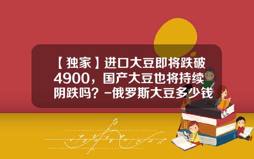 【獨家】進口大豆即將跌破4900，國産大豆也將持續隂跌嗎？-俄羅斯大豆多少錢一頓