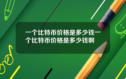 一個比特幣價格是多少錢一個比特幣價格是多少錢啊