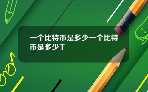 一個比特幣是多少一個比特幣是多少T