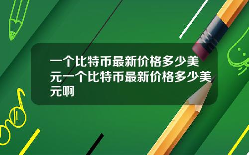 一個比特幣最新價格多少美元一個比特幣最新價格多少美元啊