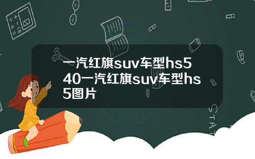 一汽红旗suv车型hs540一汽红旗suv车型hs5图片