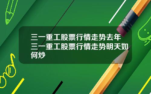 三一重工股票行情走勢去年三一重工股票行情走勢明天如何炒