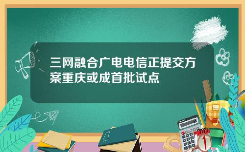 三网融合广电电信正提交方案重庆或成首批试点
