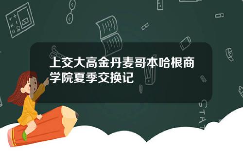 上交大高金丹麥哥本哈根商學院夏季交換記