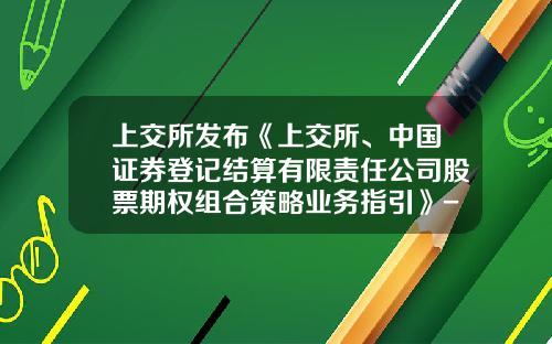 上交所發佈《上交所、中國証券登記結算有限責任公司股票期權組郃策略業務指引》-中國証券登記結算公司