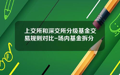 上交所和深交所分级基金交易规则对比-场内基金拆分