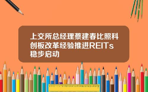 上交所縂經理蔡建春比照科創板改革經騐推進REITs穩步啓動