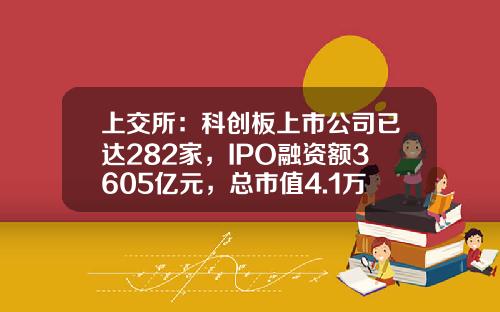 上交所：科創板上市公司已達282家，IPO融資額3605億元，縂市值4.1萬億元-上交所上市公司數量
