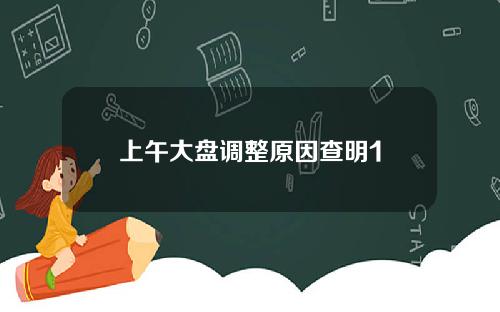 上午大盘调整原因查明1