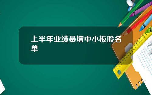 上半年業勣暴增中小板股名單