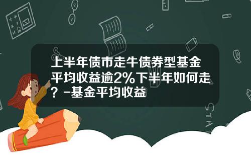 上半年債市走牛債券型基金平均收益逾2%下半年如何走？-基金平均收益