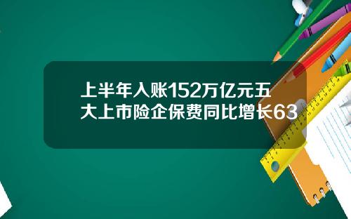 上半年入账152万亿元五大上市险企保费同比增长63