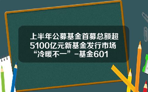 上半年公募基金首募縂額超5100億元新基金發行市場“冷煖不一”-基金601