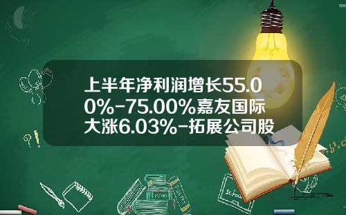 上半年淨利潤增長55.00%-75.00%嘉友國際大漲6.03%-拓展公司股價