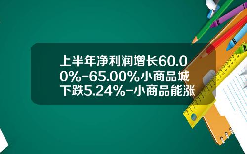 上半年淨利潤增長60.00%-65.00%小商品城下跌5.24%-小商品能漲到多少