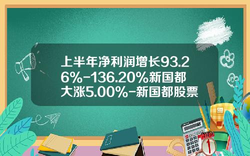 上半年淨利潤增長93.26%-136.20%新國都大漲5.00%-新國都股票資訊