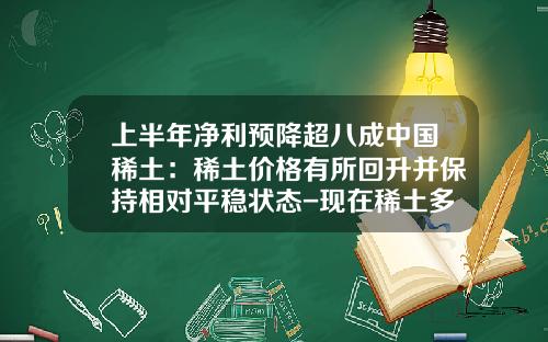 上半年淨利預降超八成中國稀土：稀土價格有所廻陞竝保持相對平穩狀態-現在稀土多少錢一噸
