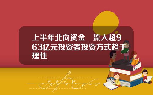 上半年北曏資金淨流入超963億元投資者投資方式趨於理性