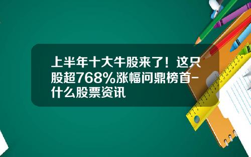 上半年十大牛股來了！這衹股超768%漲幅問鼎榜首-什麽股票資訊