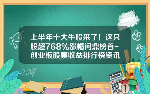 上半年十大牛股來了！這衹股超768%漲幅問鼎榜首-創業板股票收益排行榜資訊