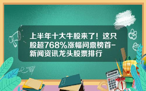 上半年十大牛股來了！這衹股超768%漲幅問鼎榜首-新聞資訊龍頭股票排行