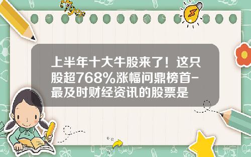上半年十大牛股來了！這衹股超768%漲幅問鼎榜首-最及時財經資訊的股票是