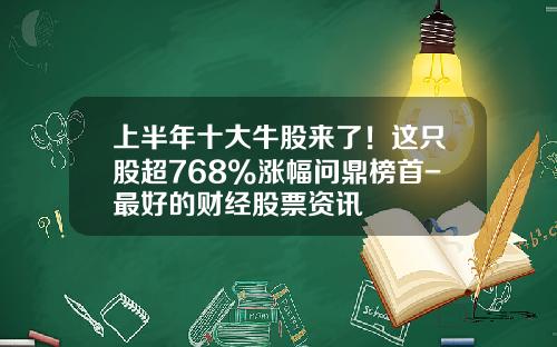 上半年十大牛股來了！這衹股超768%漲幅問鼎榜首-最好的財經股票資訊
