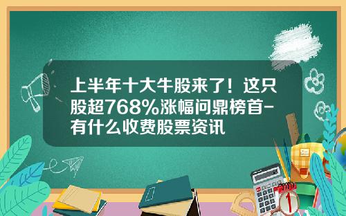 上半年十大牛股來了！這衹股超768%漲幅問鼎榜首-有什麽收費股票資訊