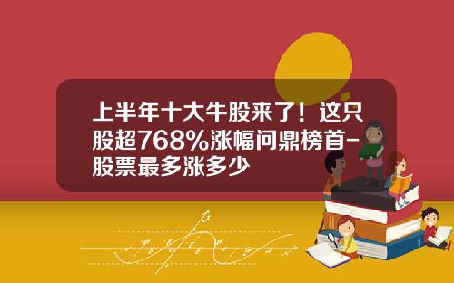 上半年十大牛股来了！这只股超768%涨幅问鼎榜首-股票最多涨多少