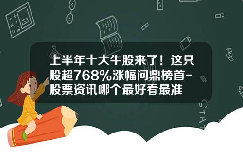 上半年十大牛股来了！这只股超768%涨幅问鼎榜首-股票资讯哪个最好看最准