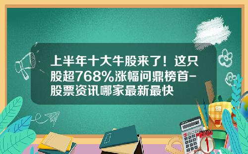 上半年十大牛股來了！這衹股超768%漲幅問鼎榜首-股票資訊哪家最新最快