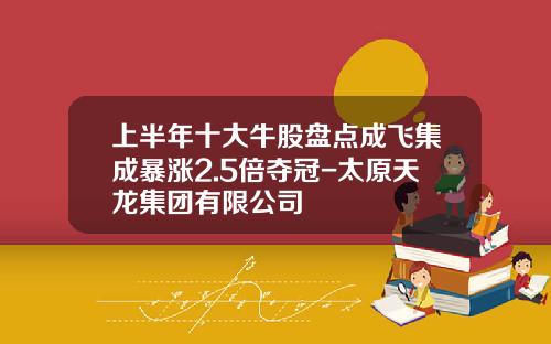 上半年十大牛股盘点成飞集成暴涨2.5倍夺冠-太原天龙集团有限公司