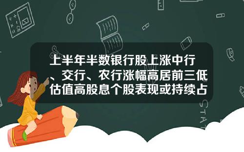 上半年半數銀行股上漲中行、交行、辳行漲幅高居前三低估值高股息個股表現或持續佔優-2016建行利率上浮多少