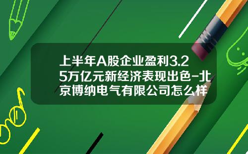 上半年A股企业盈利3.25万亿元新经济表现出色-北京博纳电气有限公司怎么样