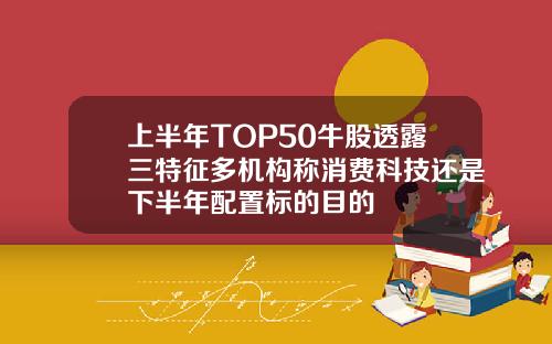 上半年TOP50牛股透露三特征多機搆稱消費科技還是下半年配置標的目的