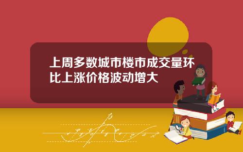 上周多数城市楼市成交量环比上涨价格波动增大