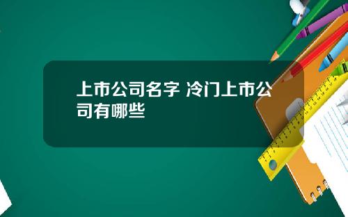 上市公司名字 冷門上市公司有哪些