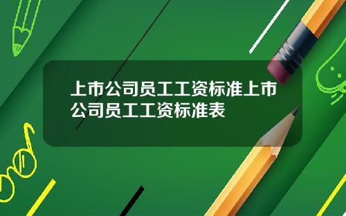 上市公司員工工資標準上市公司員工工資標準表