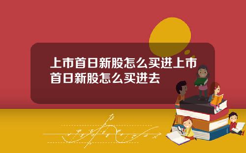 上市首日新股怎么买进上市首日新股怎么买进去