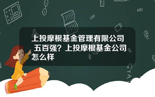 上投摩根基金琯理有限公司 五百強？上投摩根基金公司怎麽樣