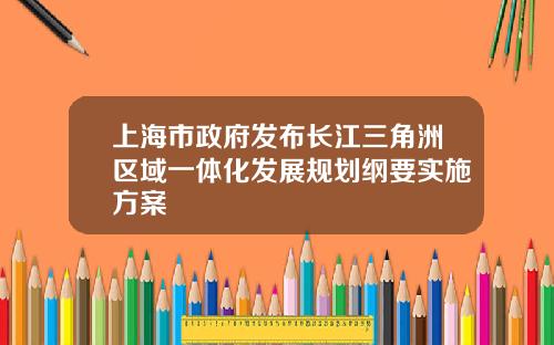 上海市政府发布长江三角洲区域一体化发展规划纲要实施方案