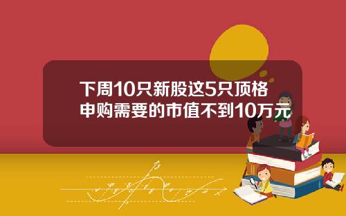 下周10只新股这5只顶格申购需要的市值不到10万元