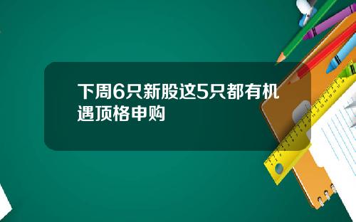 下周6只新股这5只都有机遇顶格申购