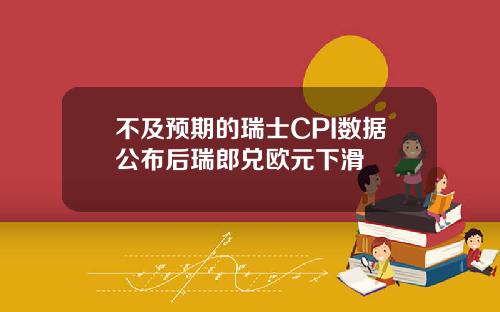 不及预期的瑞士CPI数据公布后瑞郎兑欧元下滑