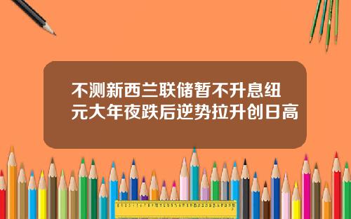 不测新西兰联储暂不升息纽元大年夜跌后逆势拉升创日高
